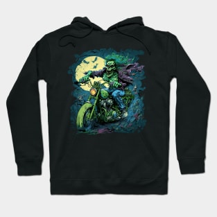 Zombie riding a motorcycle Hoodie